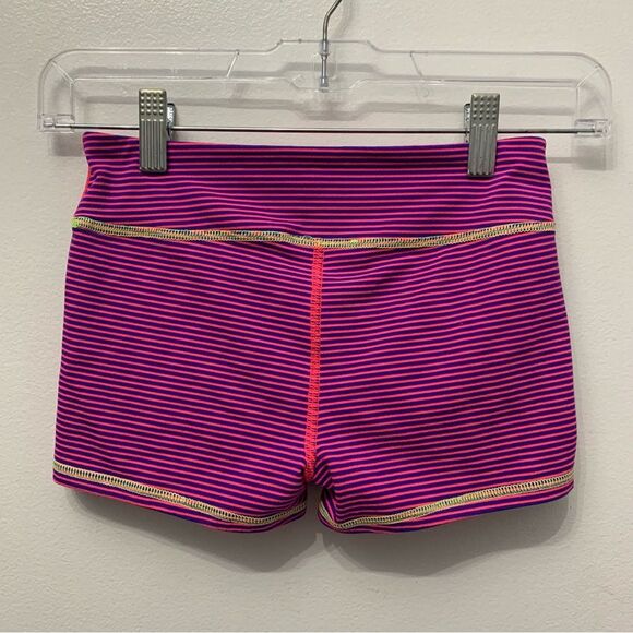 Zella Girls 10/12 Purple Active Striped Training Performance Shorts - Picture 2 of 4